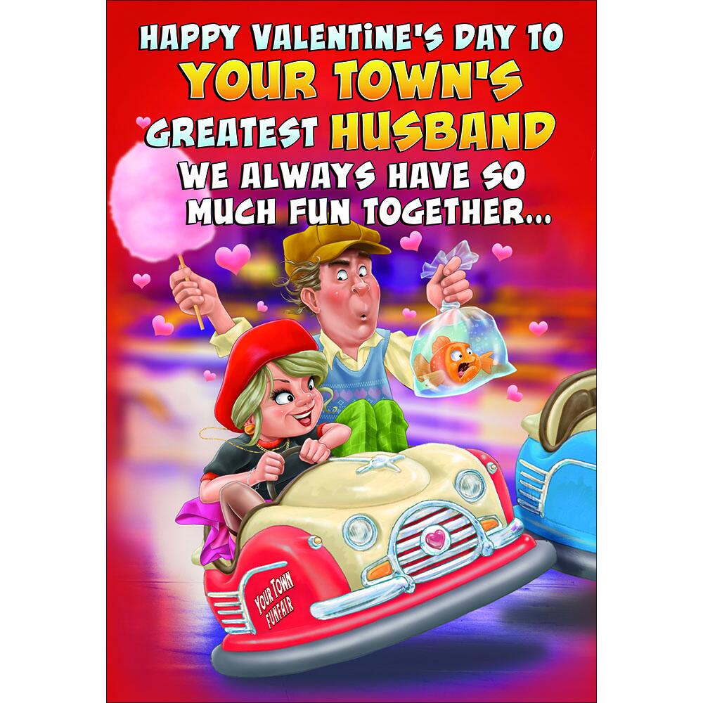 valentines day greeting card featuring humour illustration for a husband from the up your street range