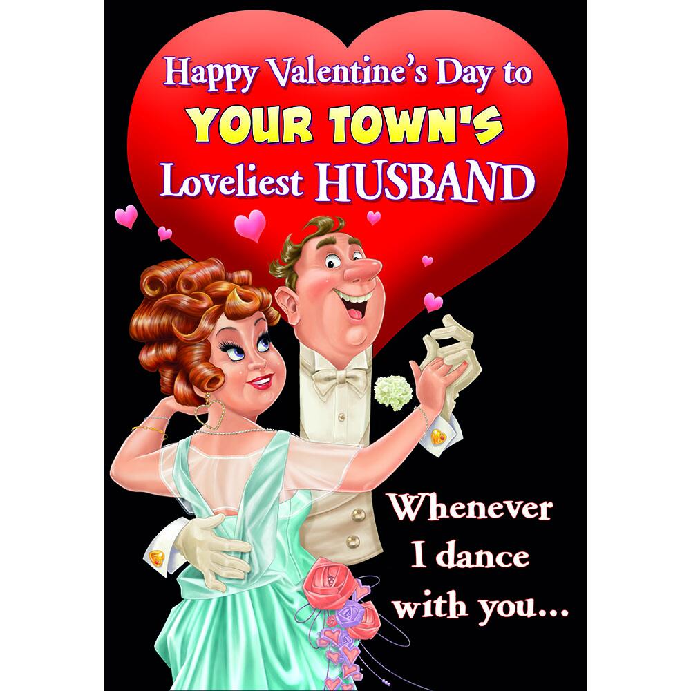 valentines day greeting card featuring humour illustration for a husband from the up your street range