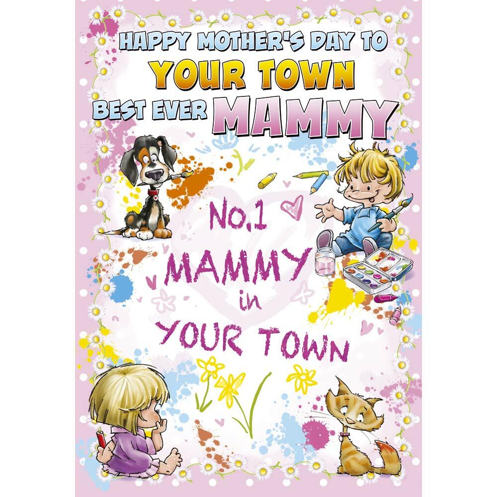 mother's day greeting card featuring humour illustration for a mammy from the up your street range