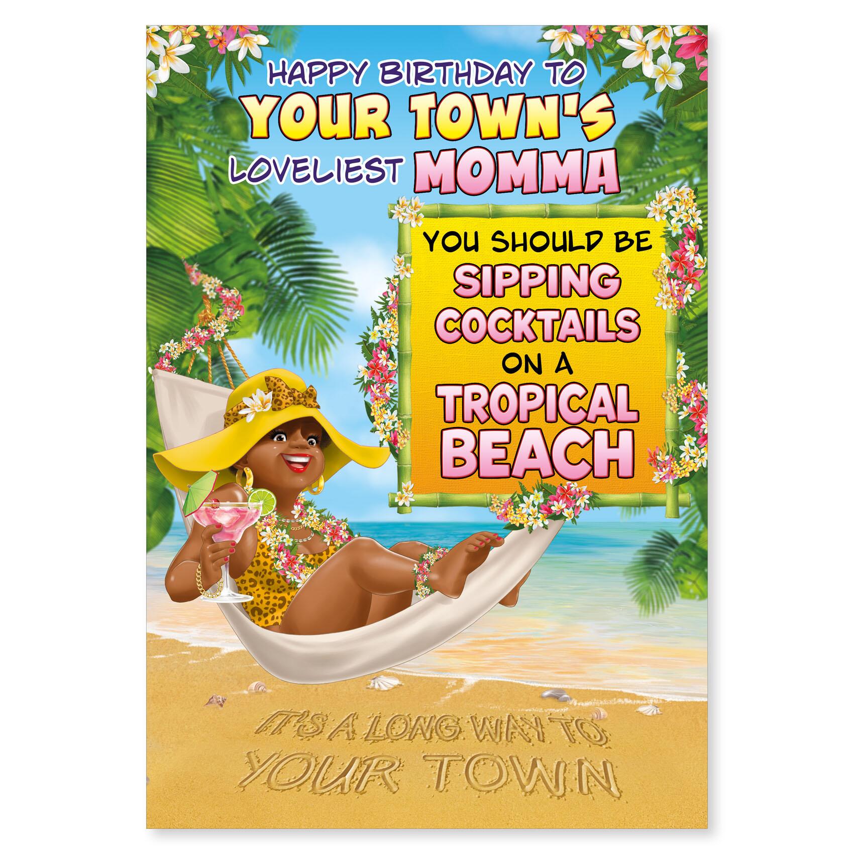 birthday > female birthday greeting card featuring humour illustration for a momma from the up your street range