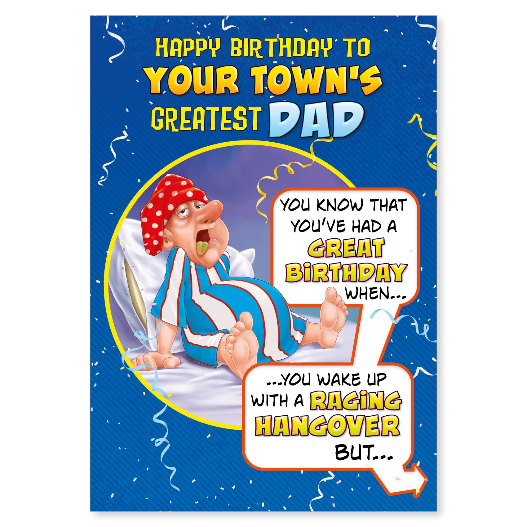 birthday > male birthday greeting card featuring humour illustration for a dad from the up your street range