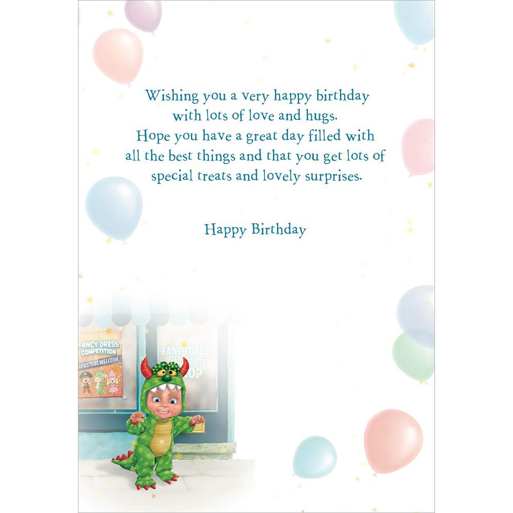 inside full colour great illustration of birthday card for a grandson