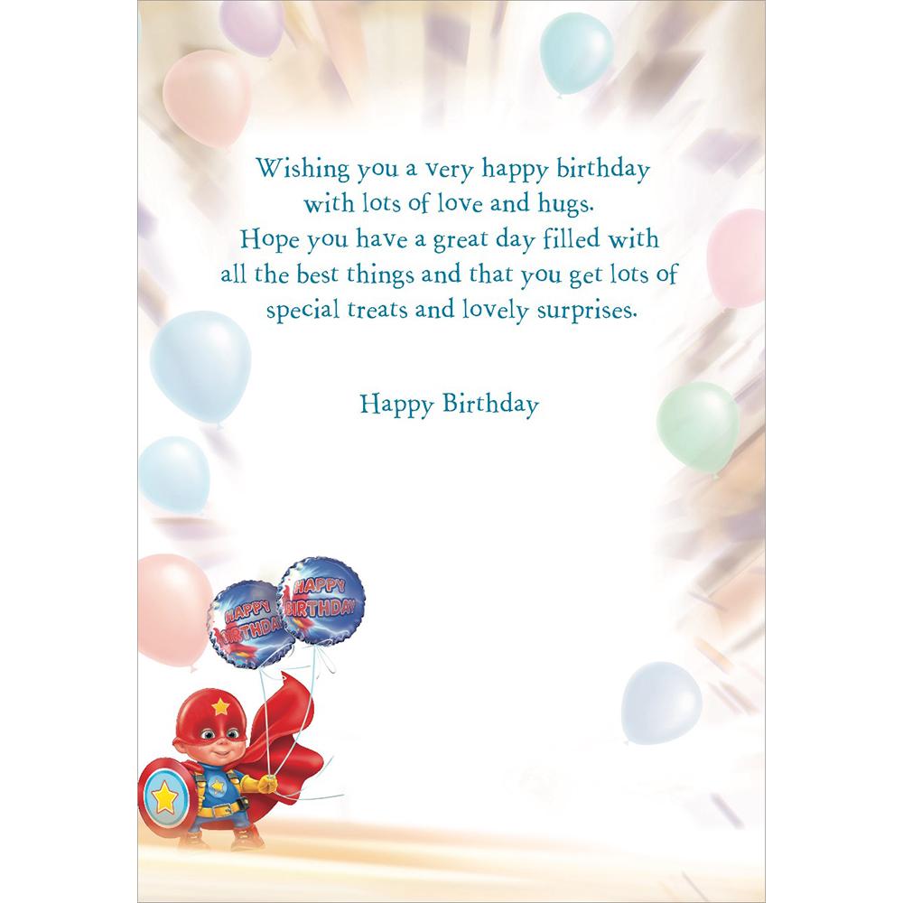 inside full colour great illustration of birthday card for a grandson