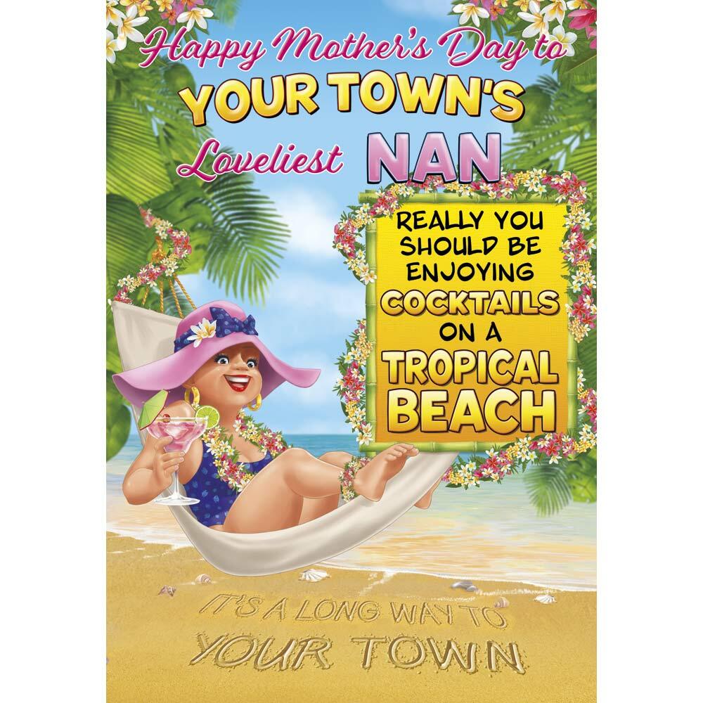 mother's day greeting card featuring humour illustration for a nan from the up your street range