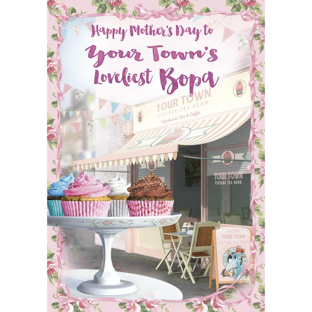 mother's day greeting card featuring classic illustration for a bopa from the up your street range