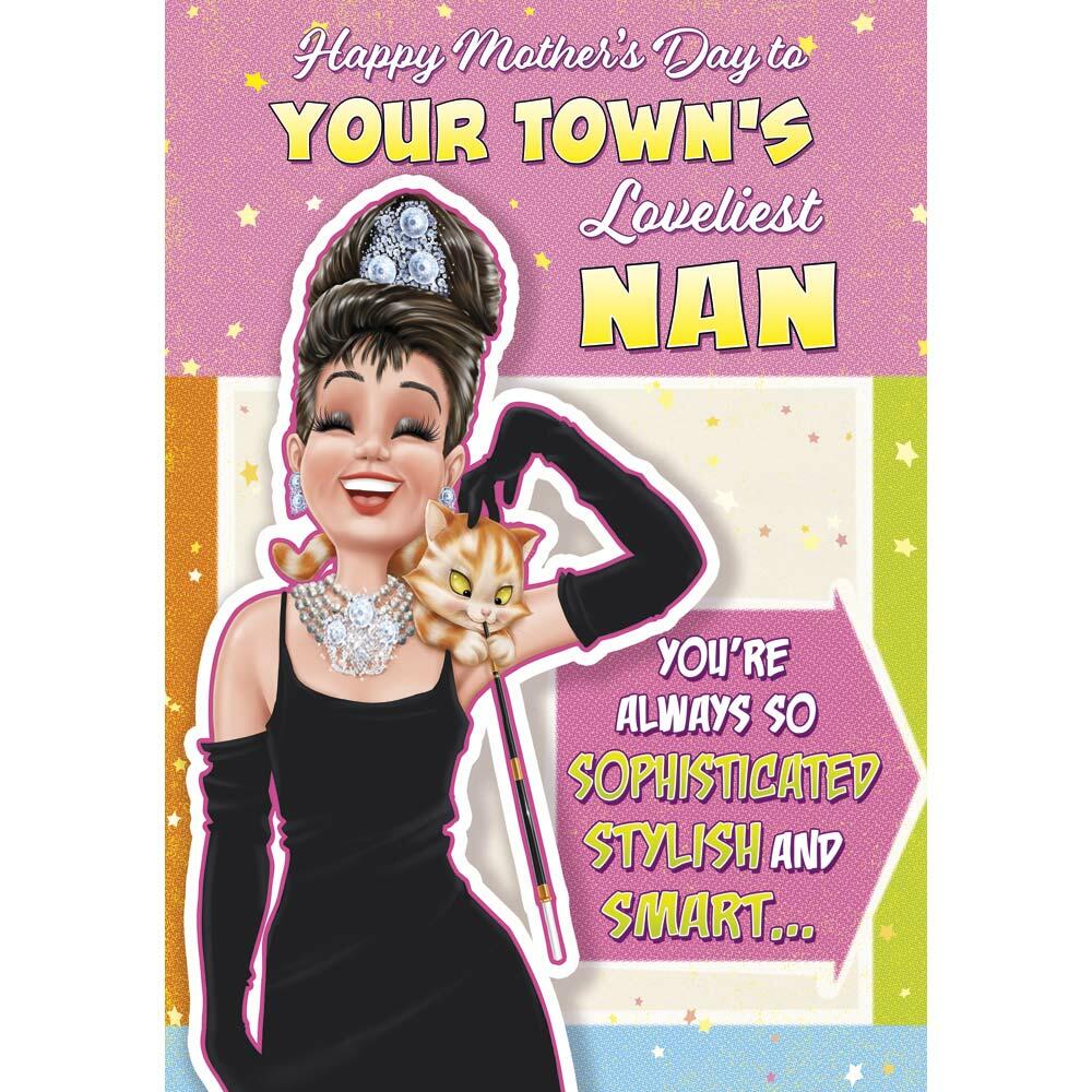 mother's day greeting card featuring humour illustration for a nan from the up your street range