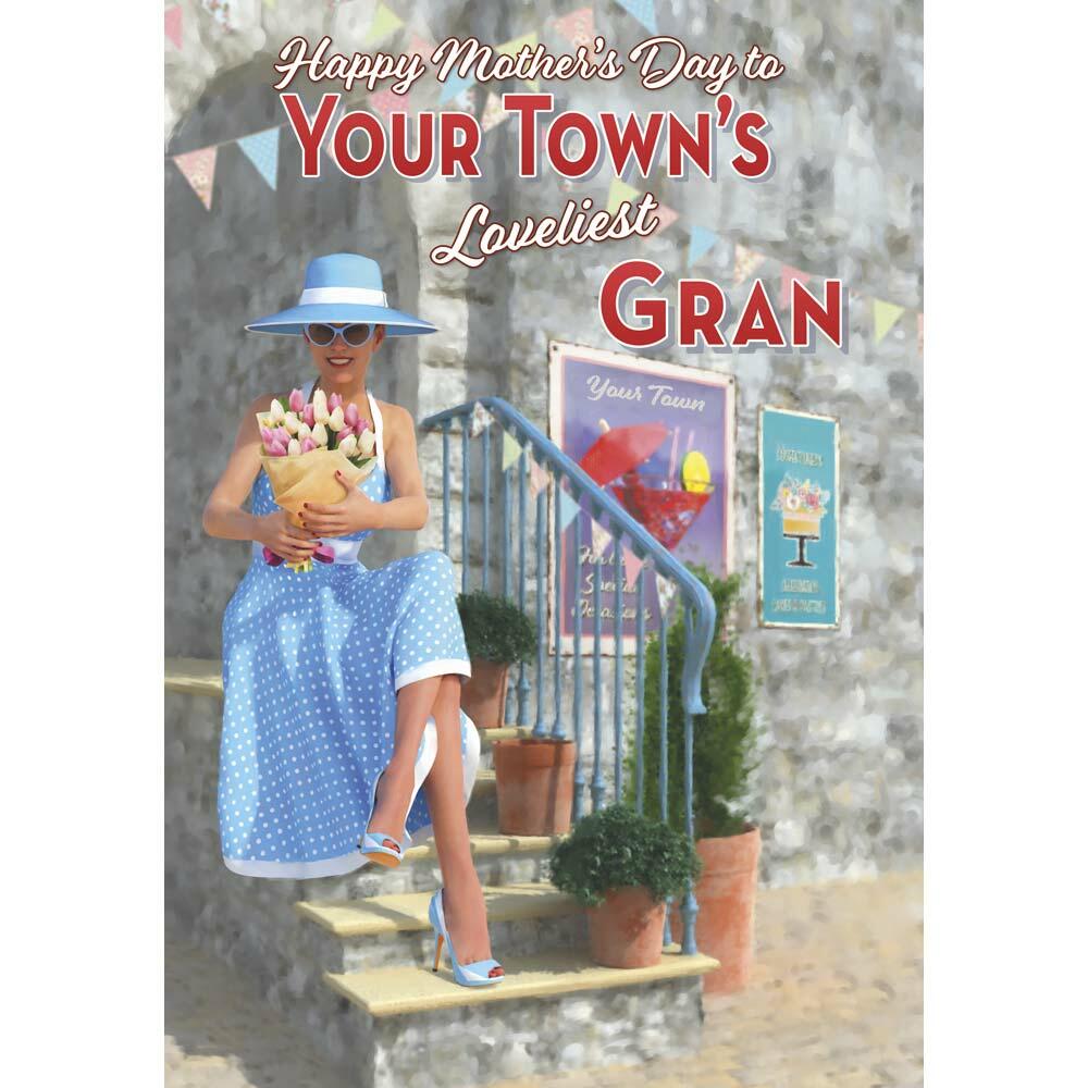 mother's day greeting card featuring classic illustration for a gran from the up your street range