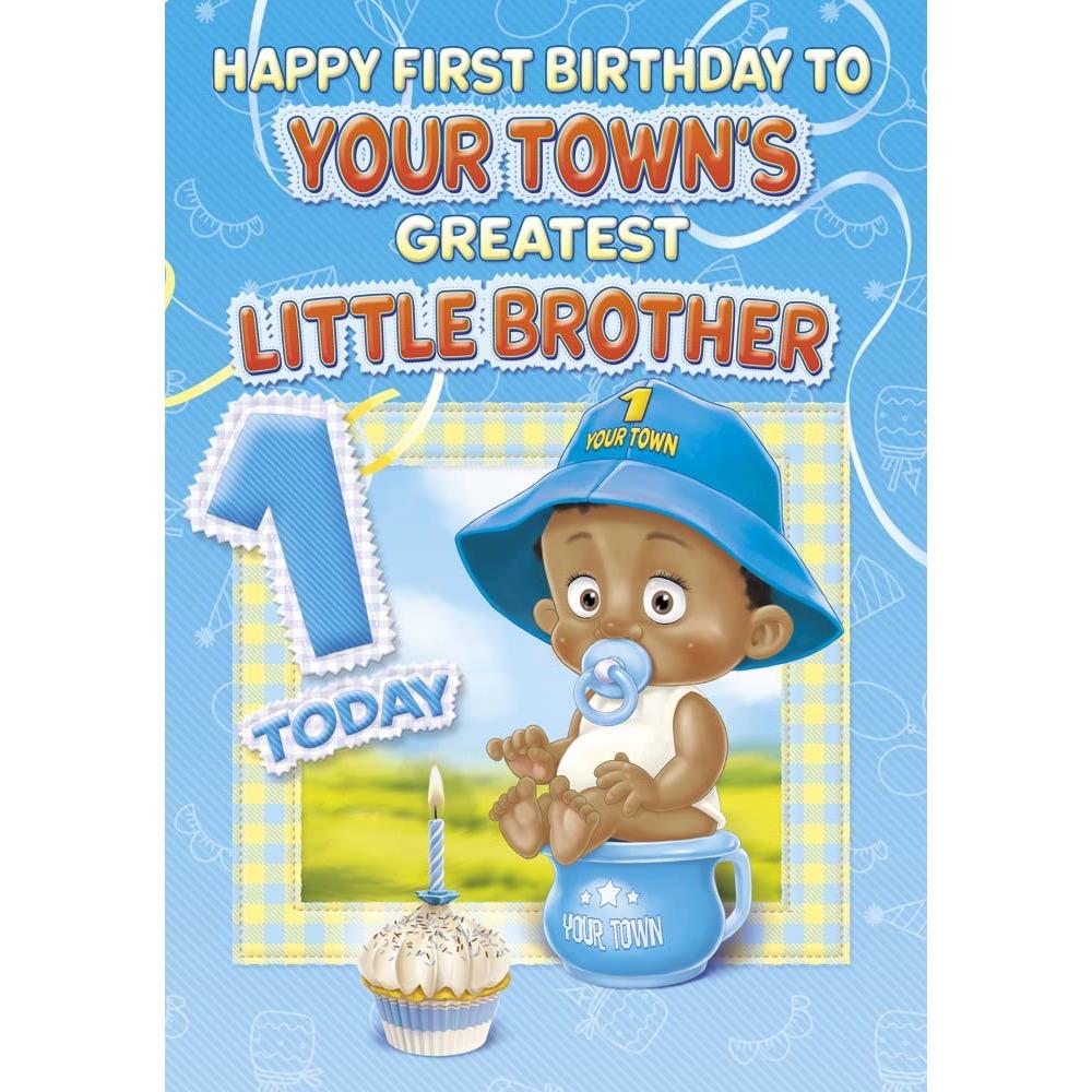great age 1 card for a brother with a colourful great illustration