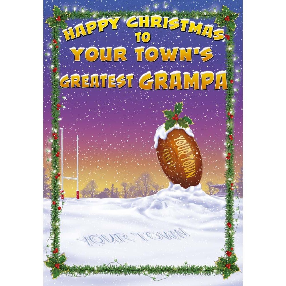 funny christmas card for a grampa with a colourful cartoon illustration