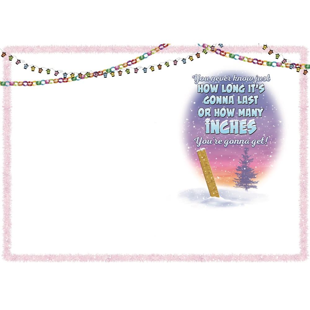 inside full colour cartoon illustration of christmas card for a female