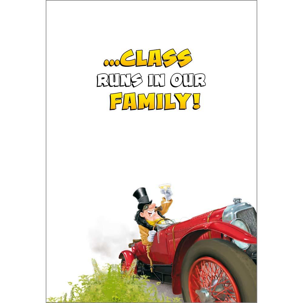 inside full colour cartoon illustration of father's day card for a grandad