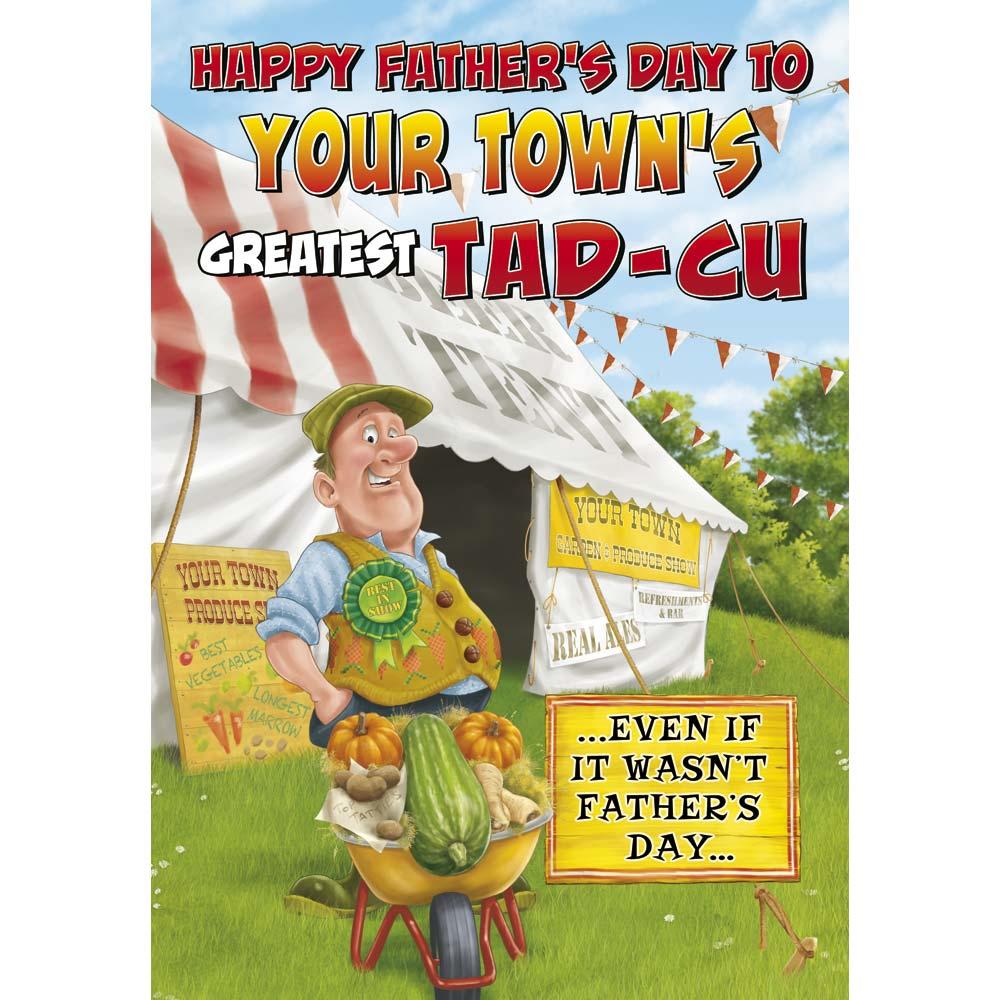 funny father's day card for a tadcu with a colourful cartoon illustration