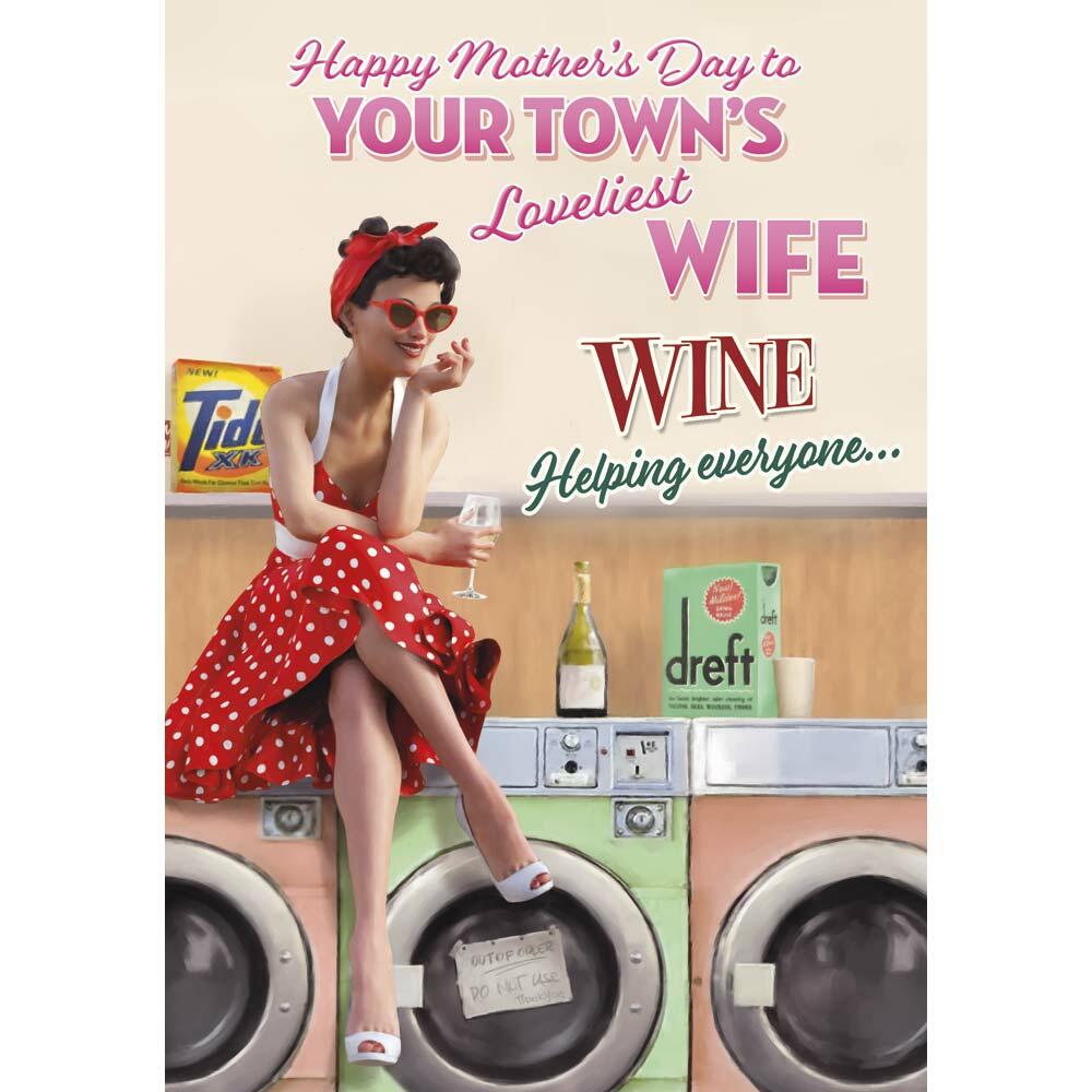mother's day greeting card featuring classic illustration for a wife from the up your street range