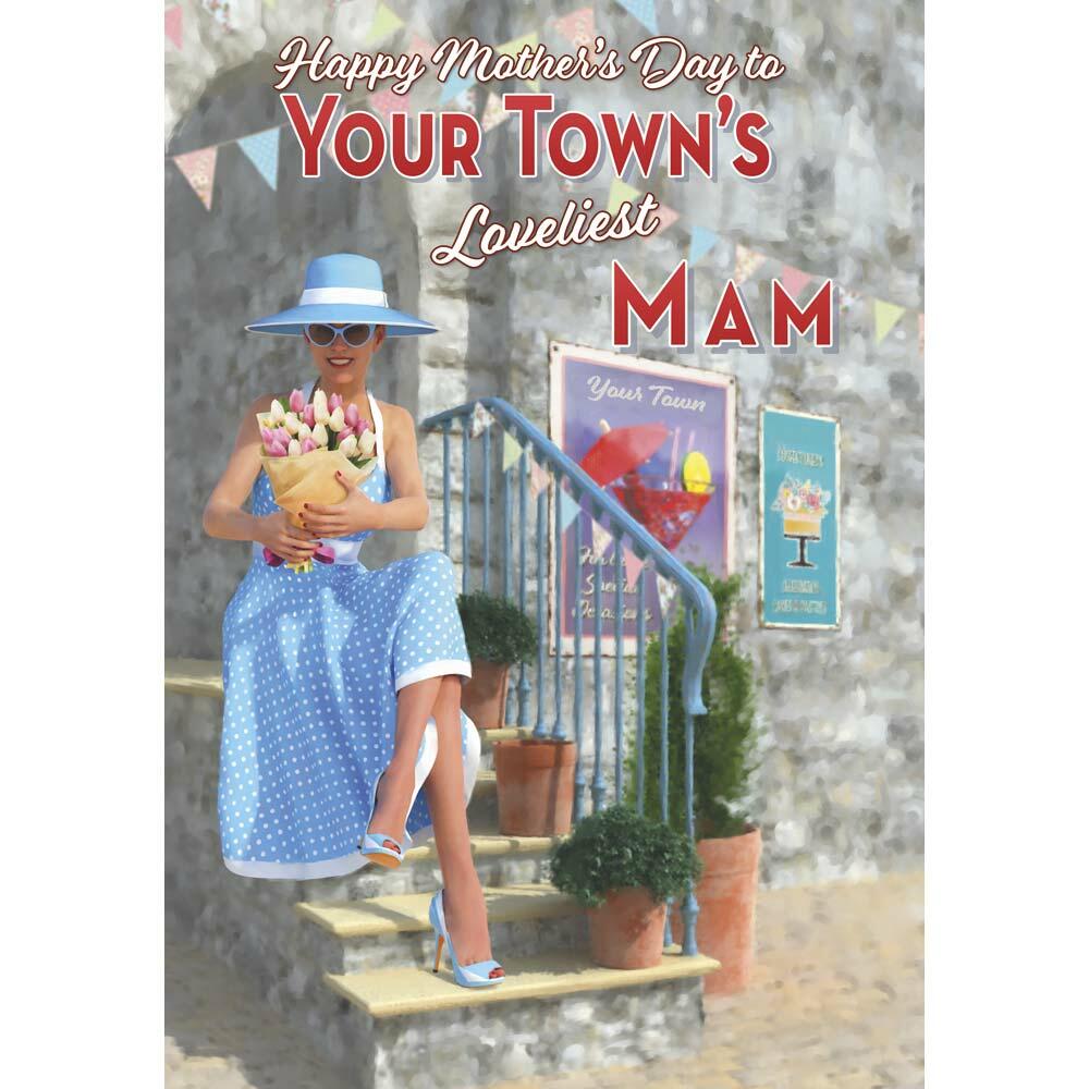 mother's day greeting card featuring classic illustration for a mam from the up your street range