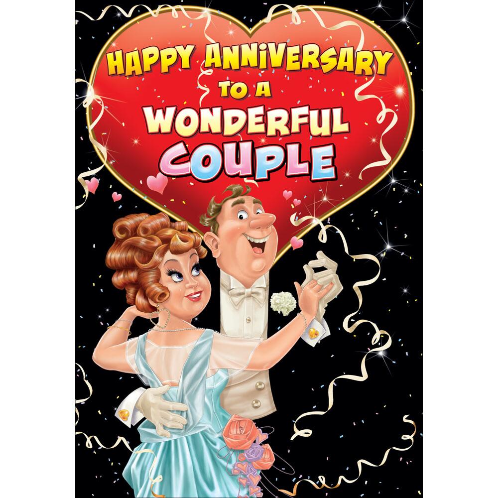 anniversary greeting card featuring humour illustration for a couple from the up your street range