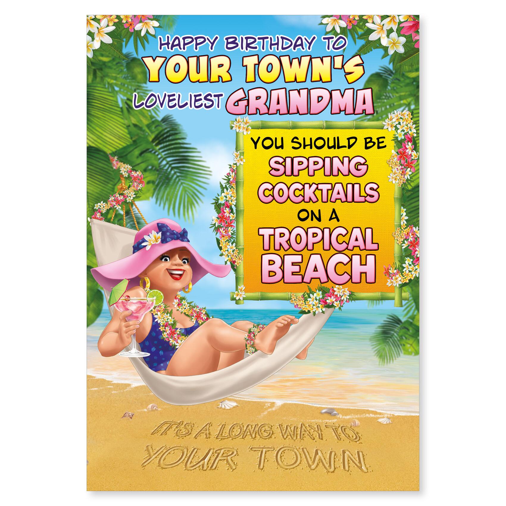 birthday > female birthday greeting card featuring humour illustration for a grandma from the up your street range