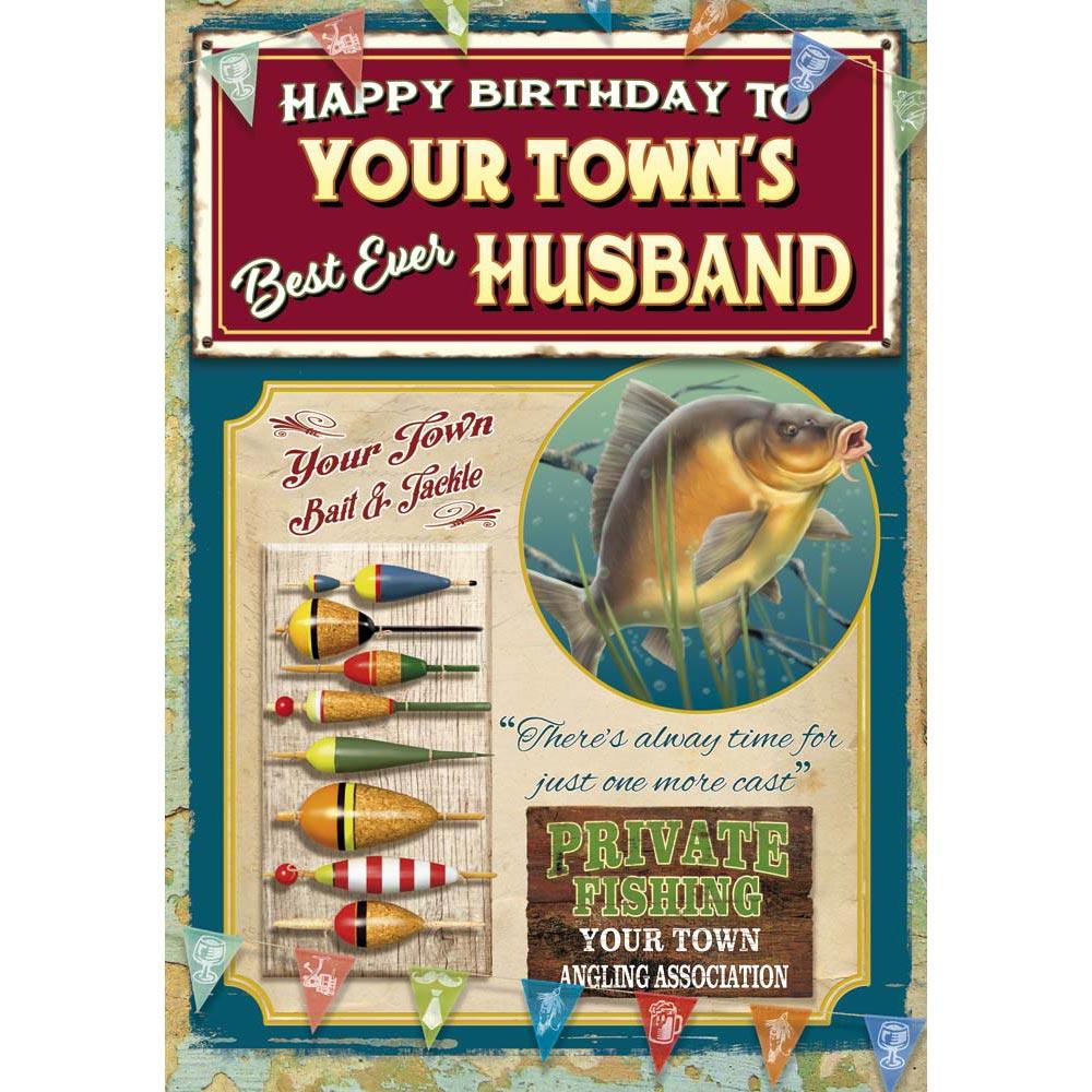 whimsical birthday card for a husband with a colourful whimsical illustration