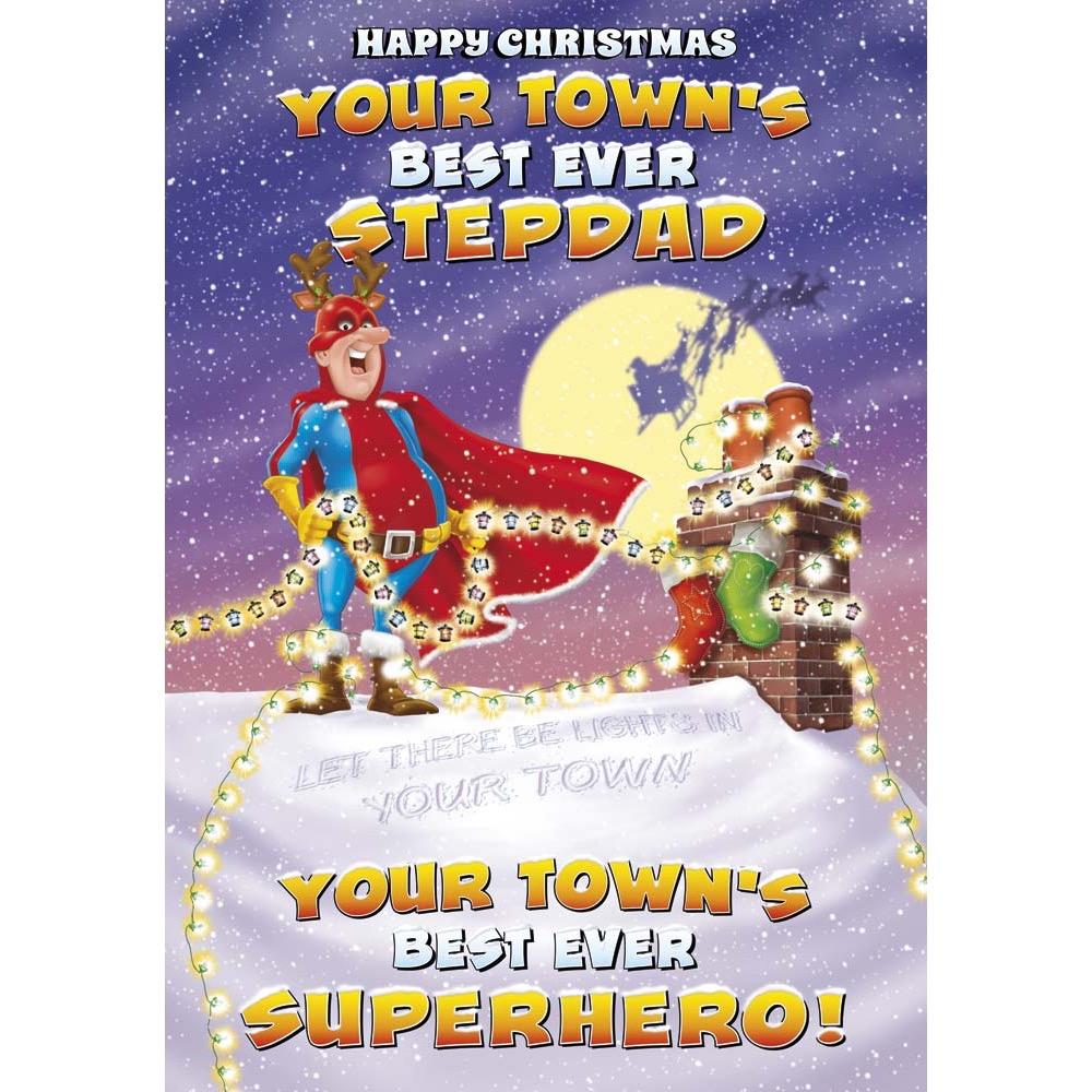 funny christmas card for a tadcu with a colourful cartoon illustration