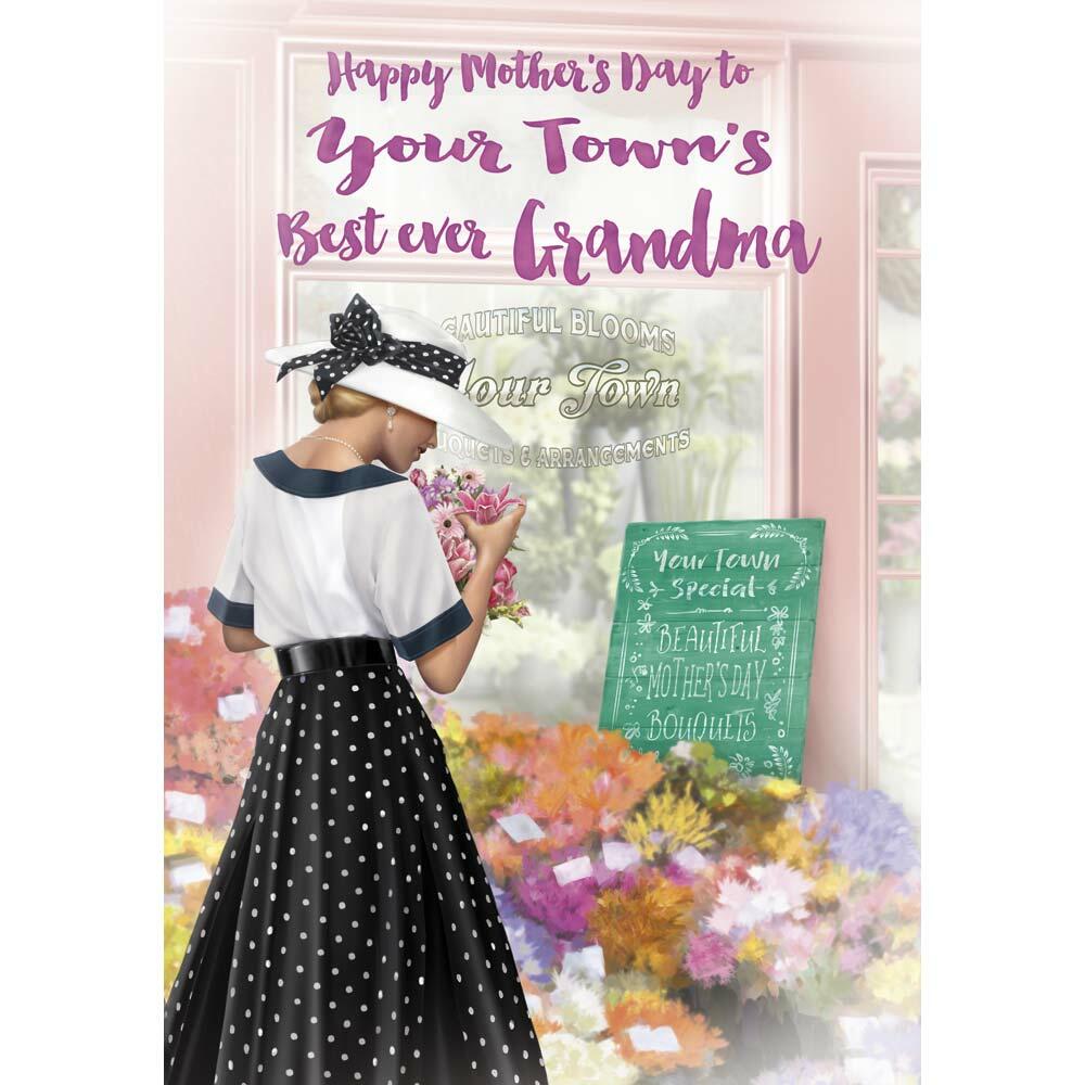 mother's day greeting card featuring classic illustration for a grandma from the up your street range
