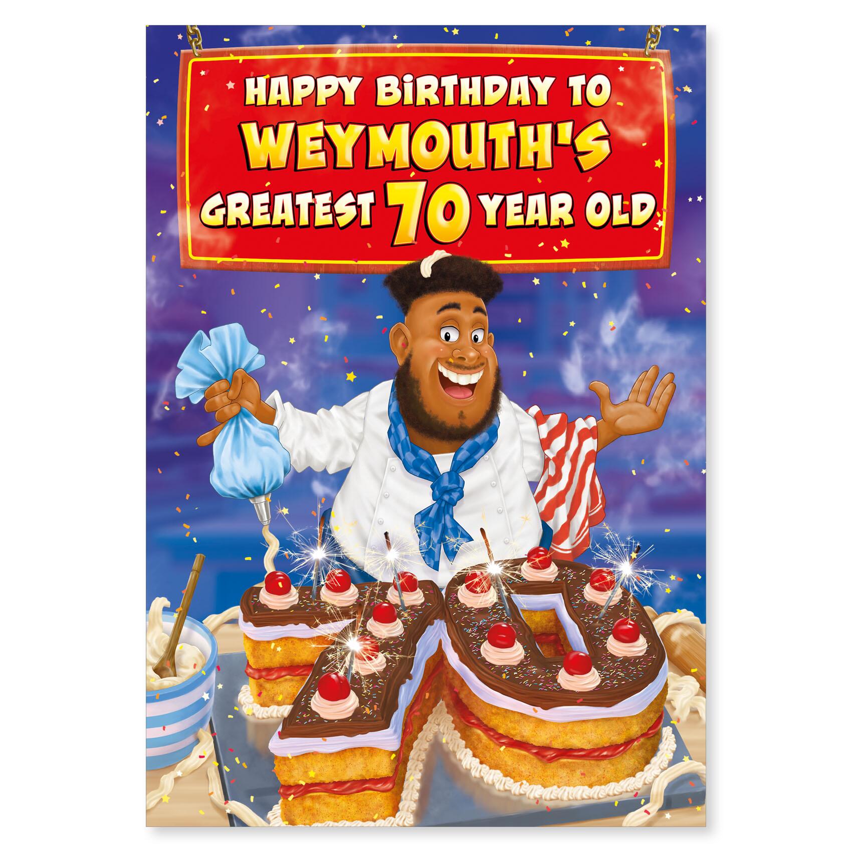 birthday > male birthday greeting card featuring humour illustration for a open from the up your street range