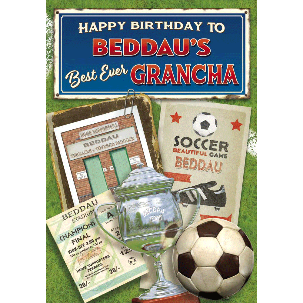front of card showing a selection of different personalisations of this great birthday card for a grancha