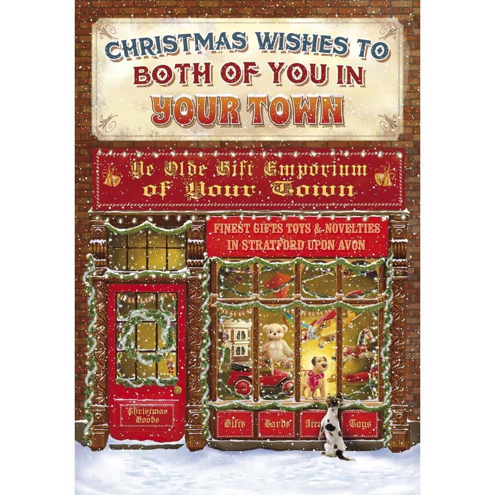 funny christmas card for a both of you with a colourful cartoon illustration
