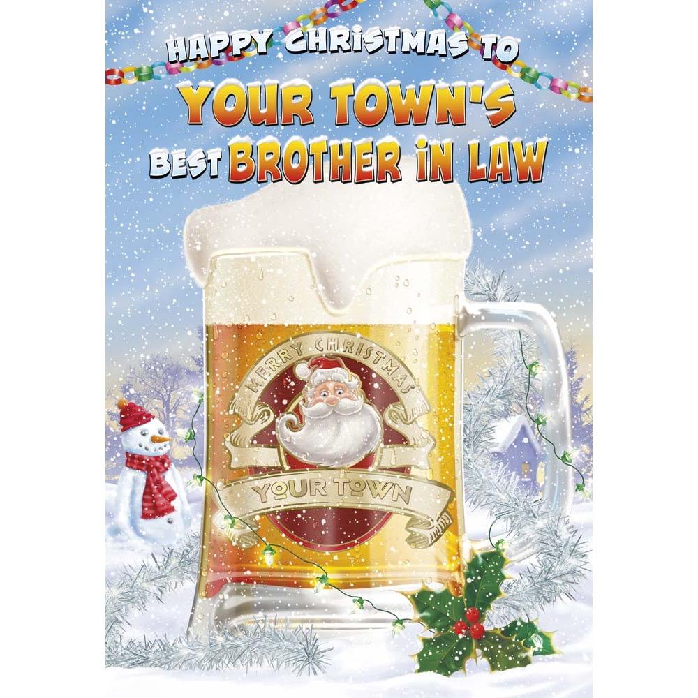 funny christmas card for a brother in law with a colourful cartoon illustration