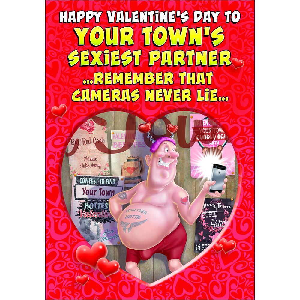 valentines day greeting card featuring humour illustration for a partner from the up your street range