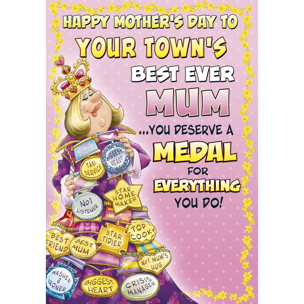 mother's day greeting card featuring humour illustration for a mum from the up your street range