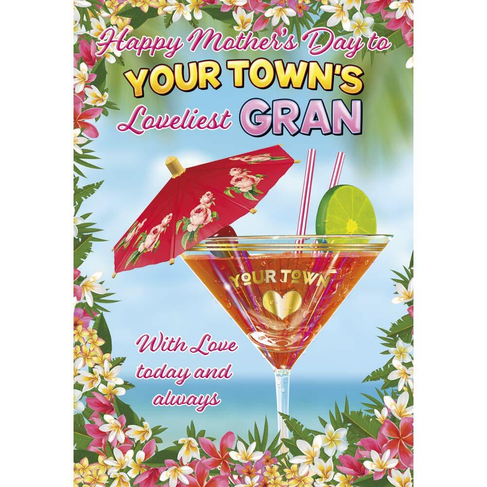 mother's day greeting card featuring humour illustration for a gran from the up your street range