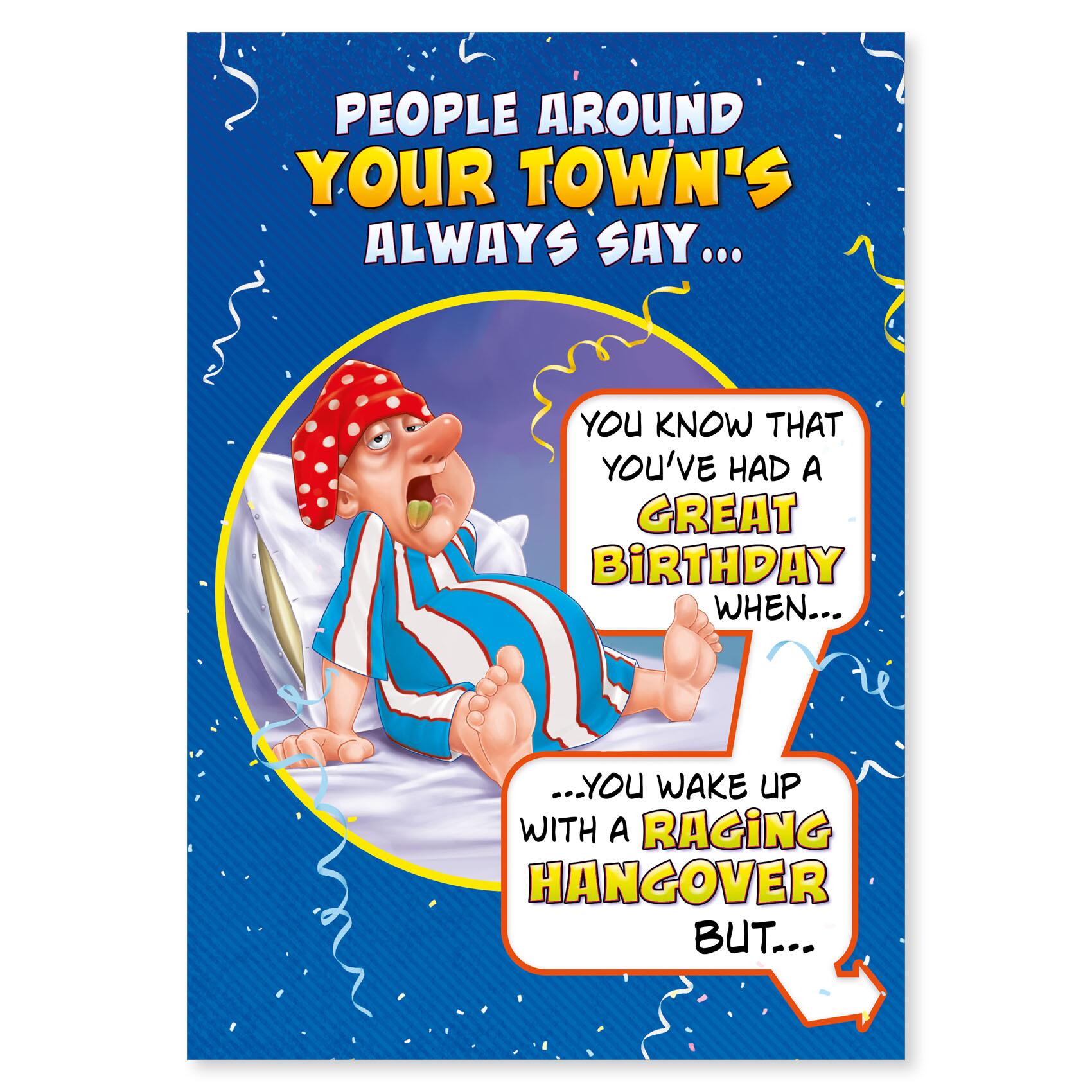 birthday > male birthday greeting card featuring humour illustration for a open from the up your street range