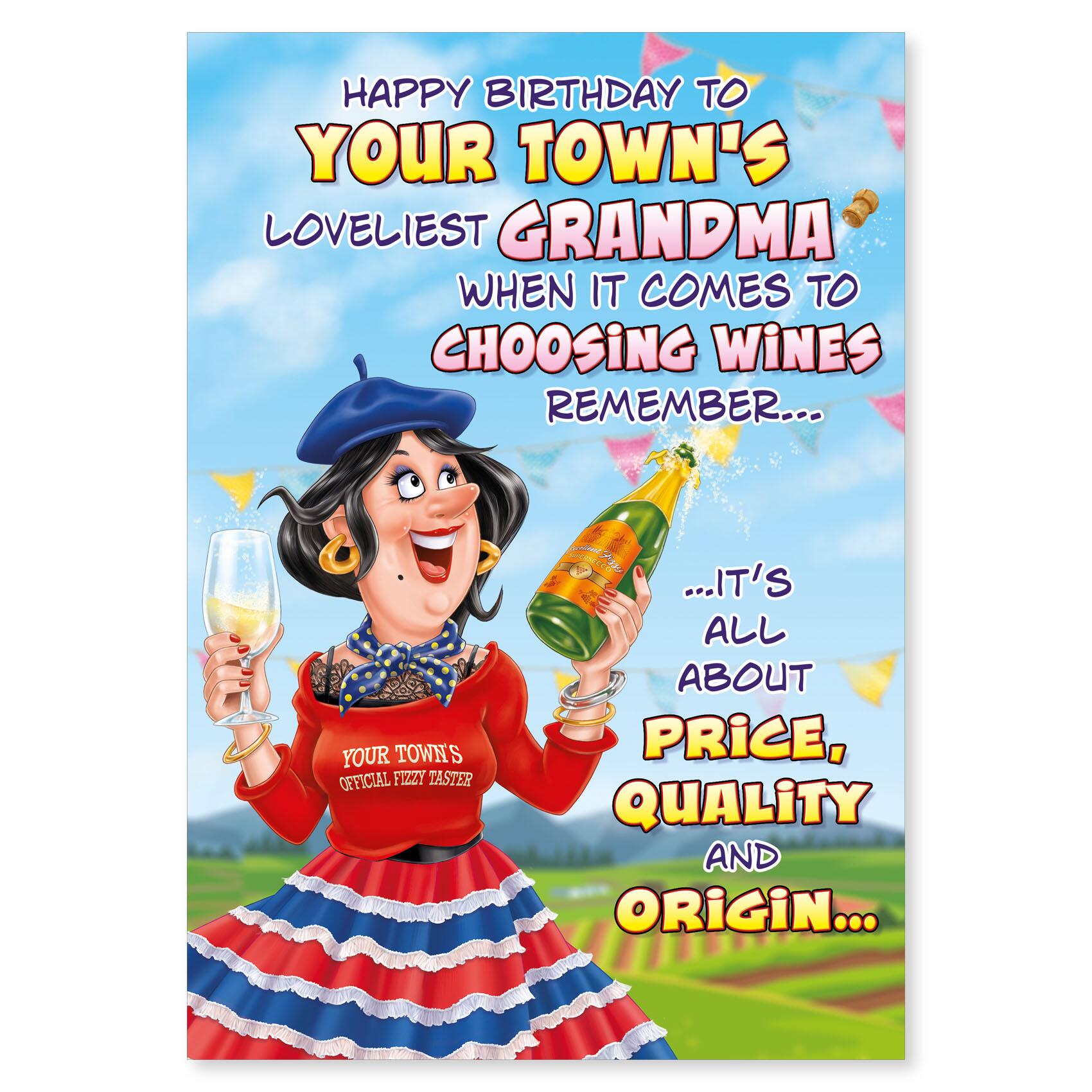 birthday > female birthday greeting card featuring humour illustration for a grandma from the up your street range