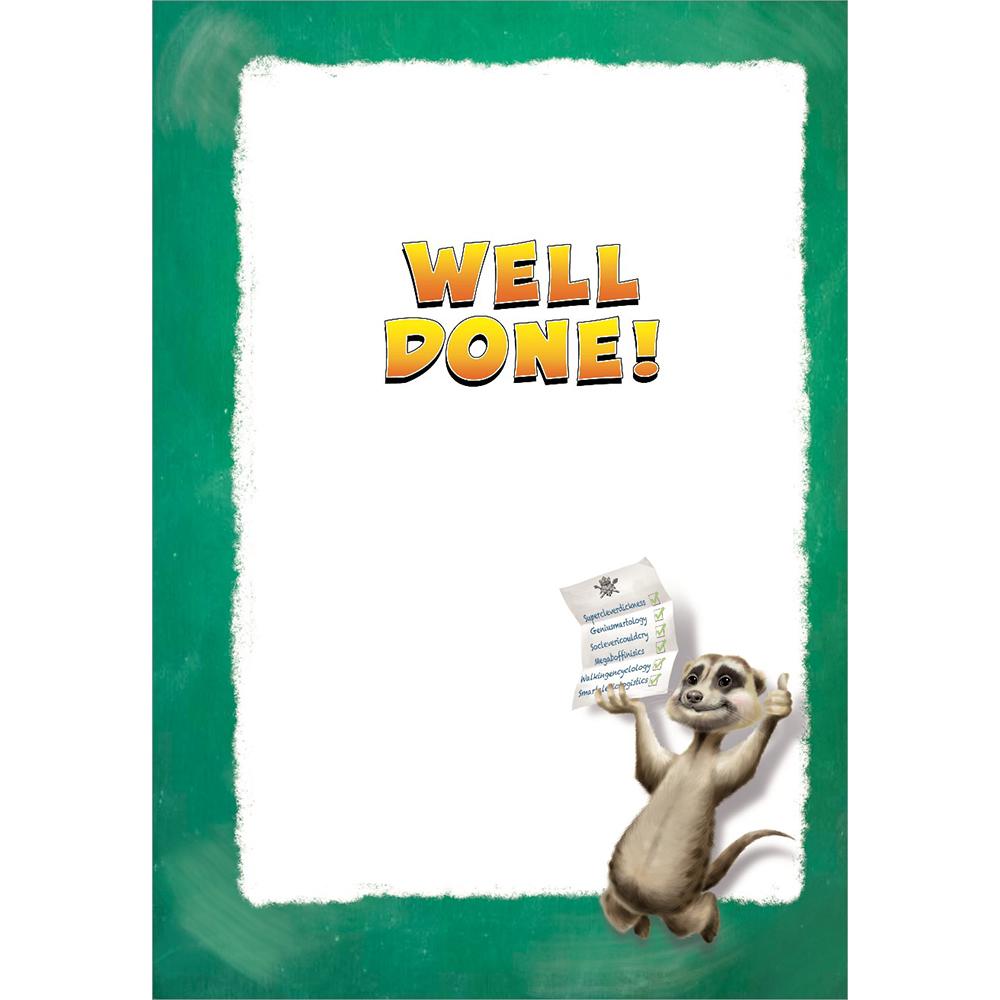 inside full colour cartoon illustration of congrats exam card for a non specific