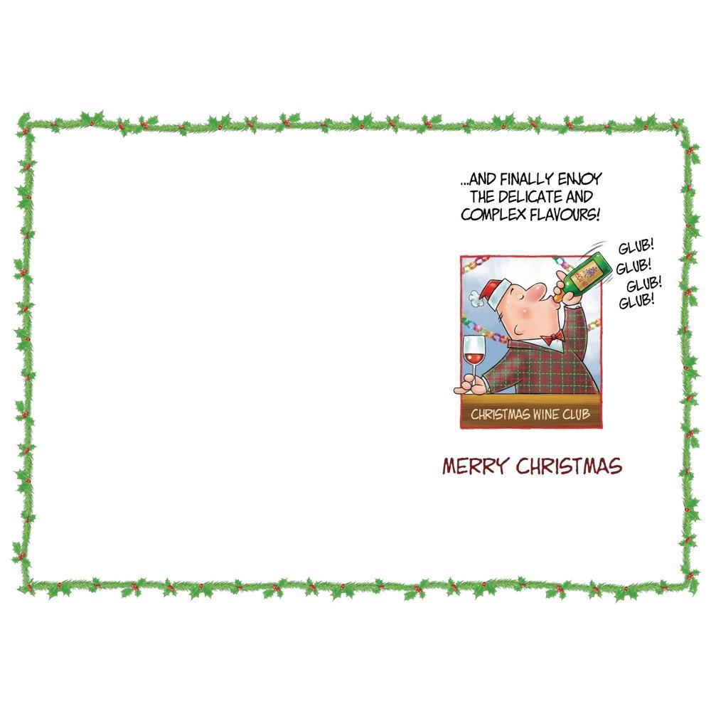 inside full colour cartoon illustration of christmas card for a male