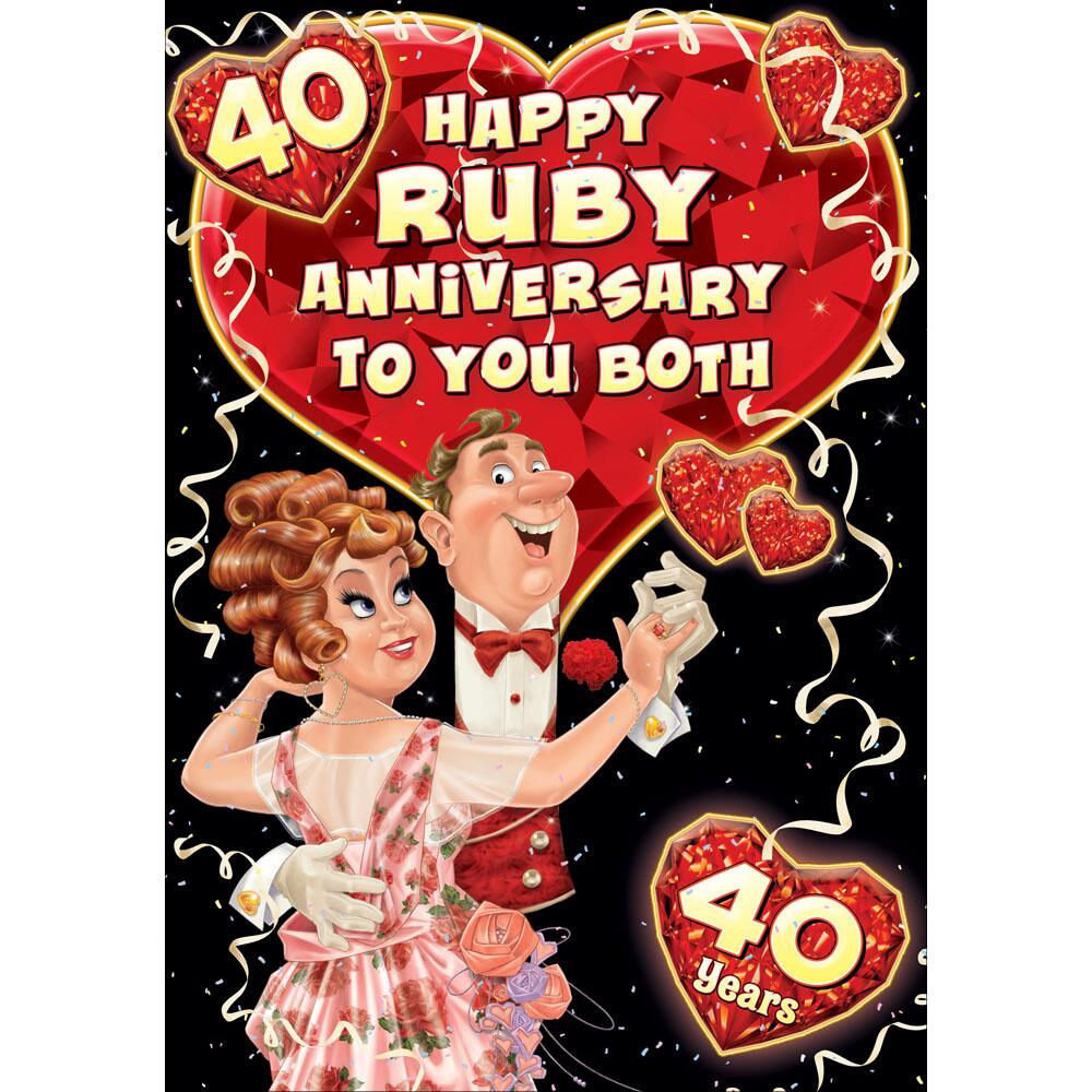 40th Anniversary Card, Ruby Anniversary Card for a Couple, Pun 40