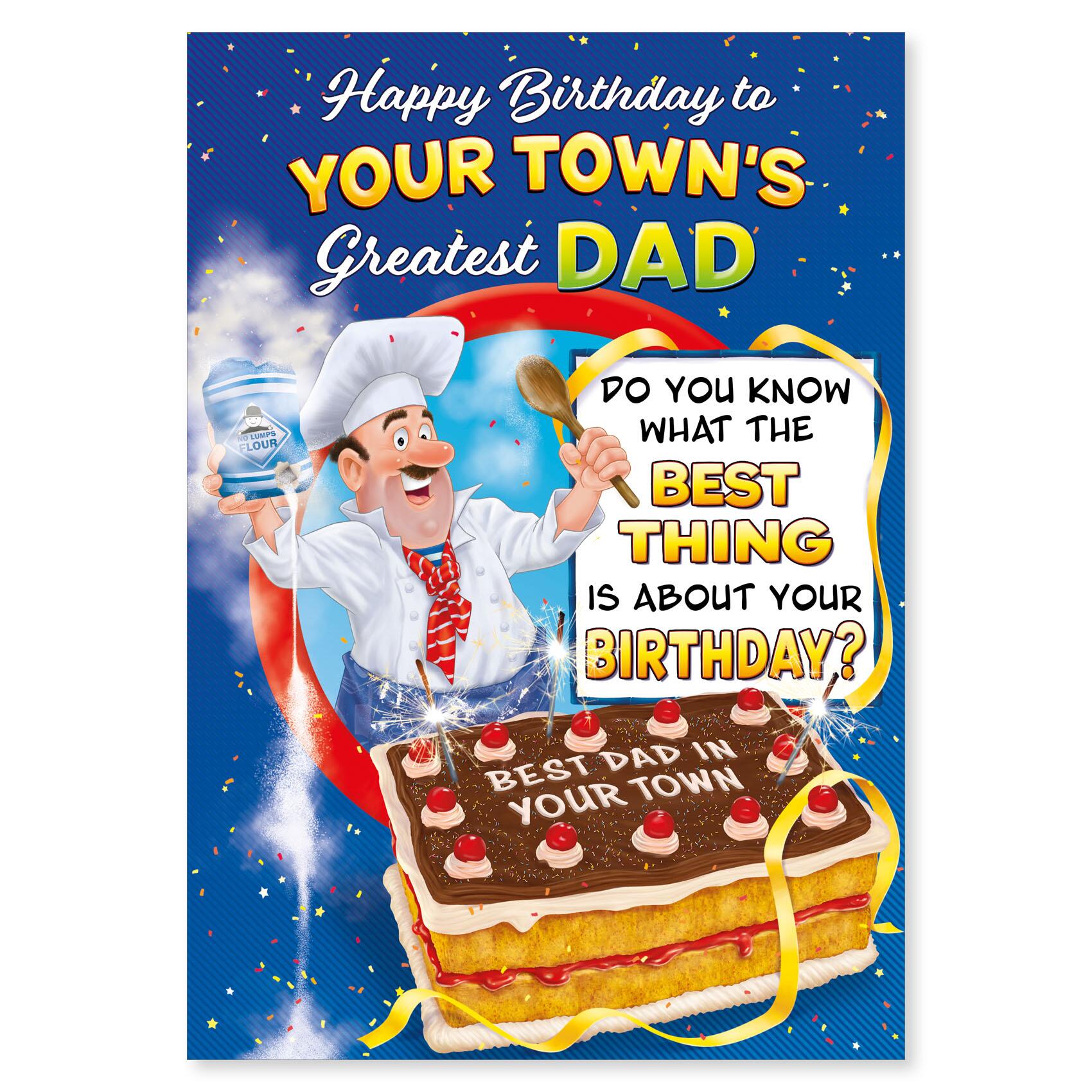 birthday > male birthday greeting card featuring humour illustration for a dad from the up your street range