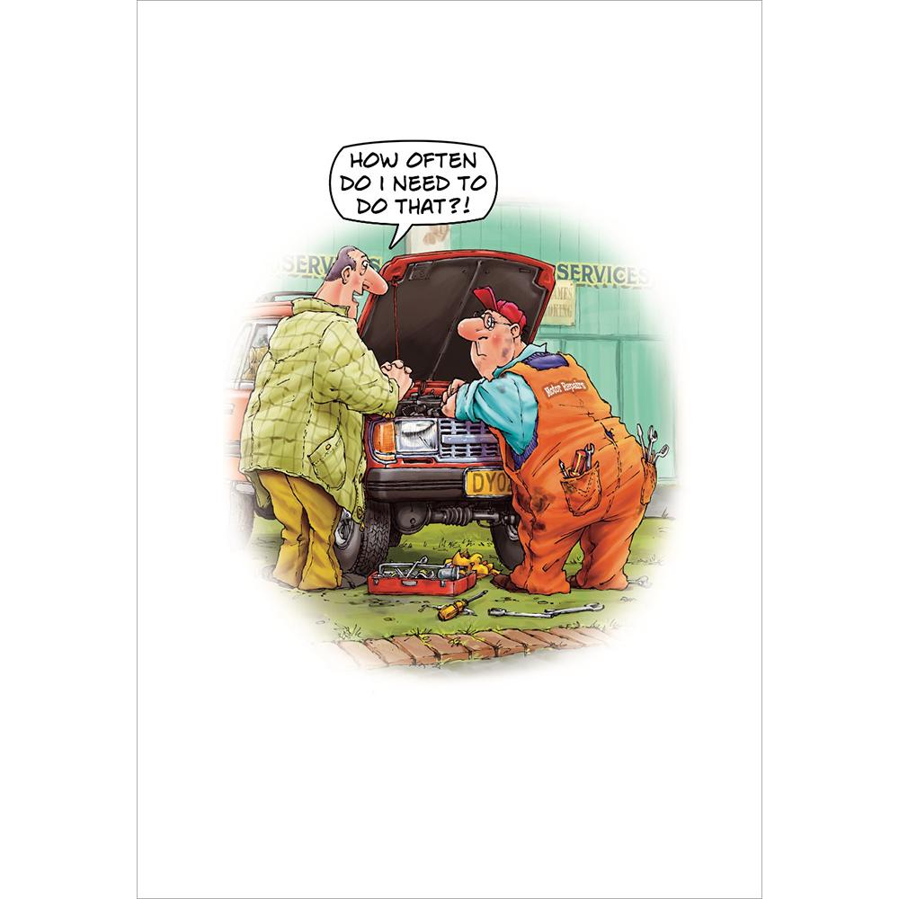 inside full colour cartoon illustration of birthday card for a dad