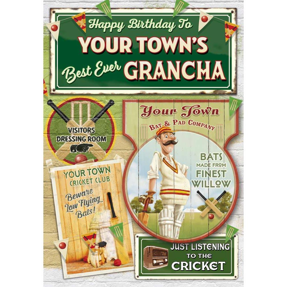 whimsical birthday card for a grancha with a colourful whimsical illustration