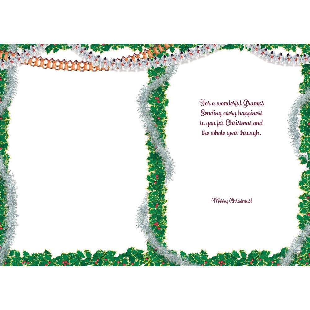 inside full colour cartoon illustration of christmas card for a grumps