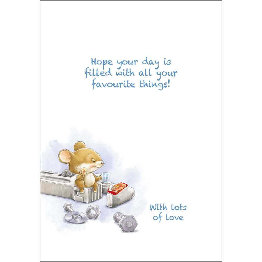 inside full colour cartoon illustration of father's day from card for a male