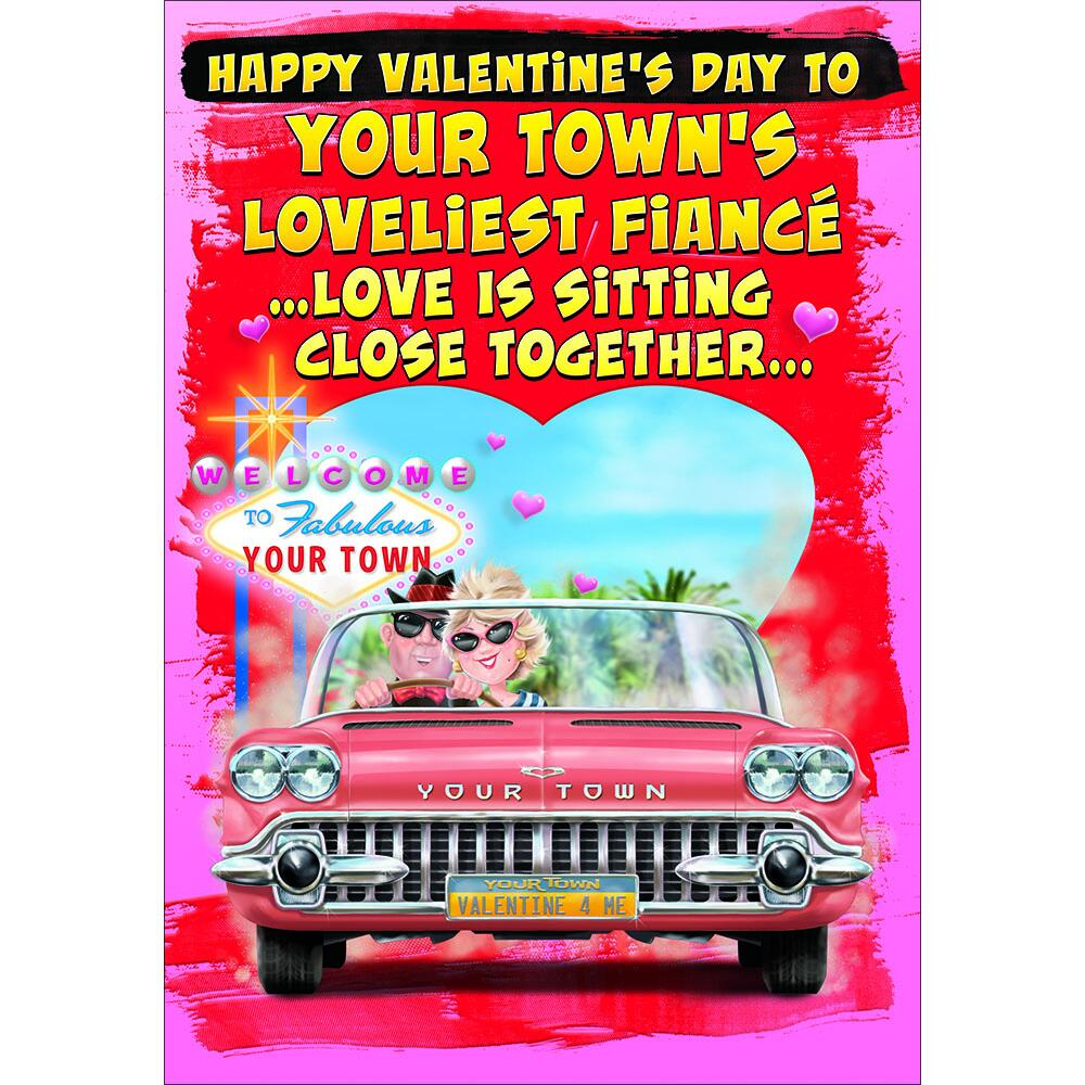 valentines day greeting card featuring humour illustration for a fiance from the up your street range