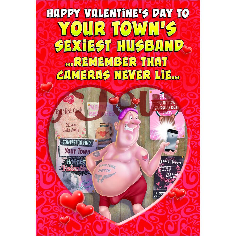 valentines day greeting card featuring humour illustration for a husband from the up your street range