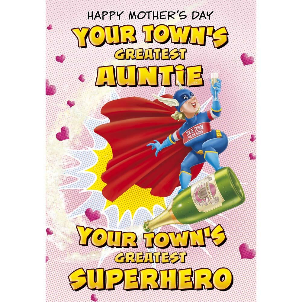 mother's day greeting card featuring humour illustration for a auntie from the up your street range