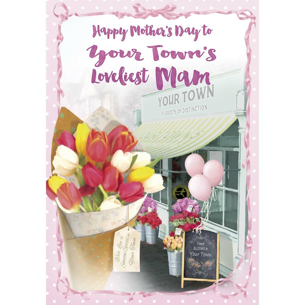 mother's day greeting card featuring classic illustration for a mam from the up your street range