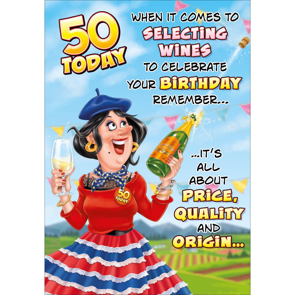 S2044 50 Madame De Plonk 50th Milestone Birthday Card For A Milestone