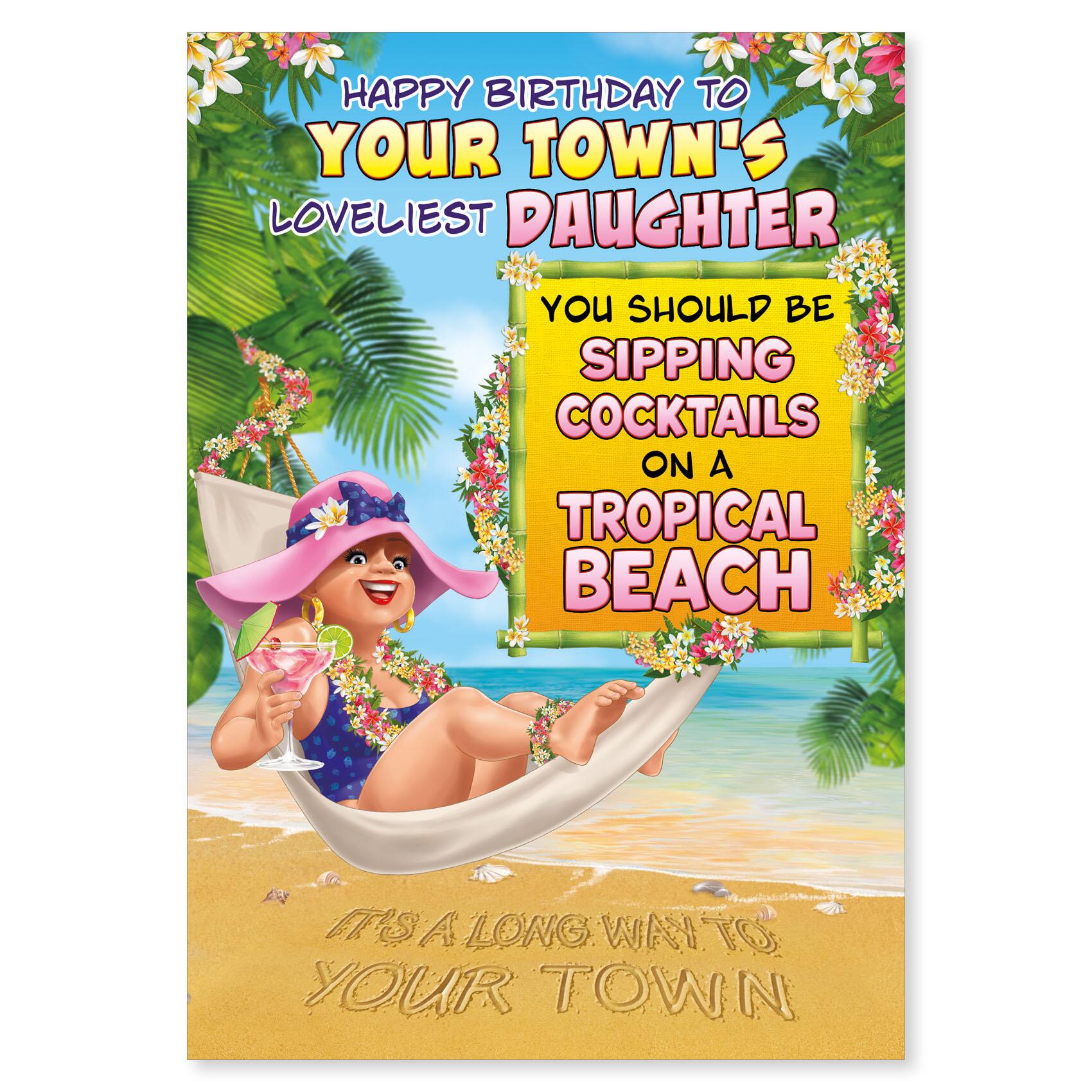 birthday > female birthday greeting card featuring humour illustration for a daughter from the up your street range