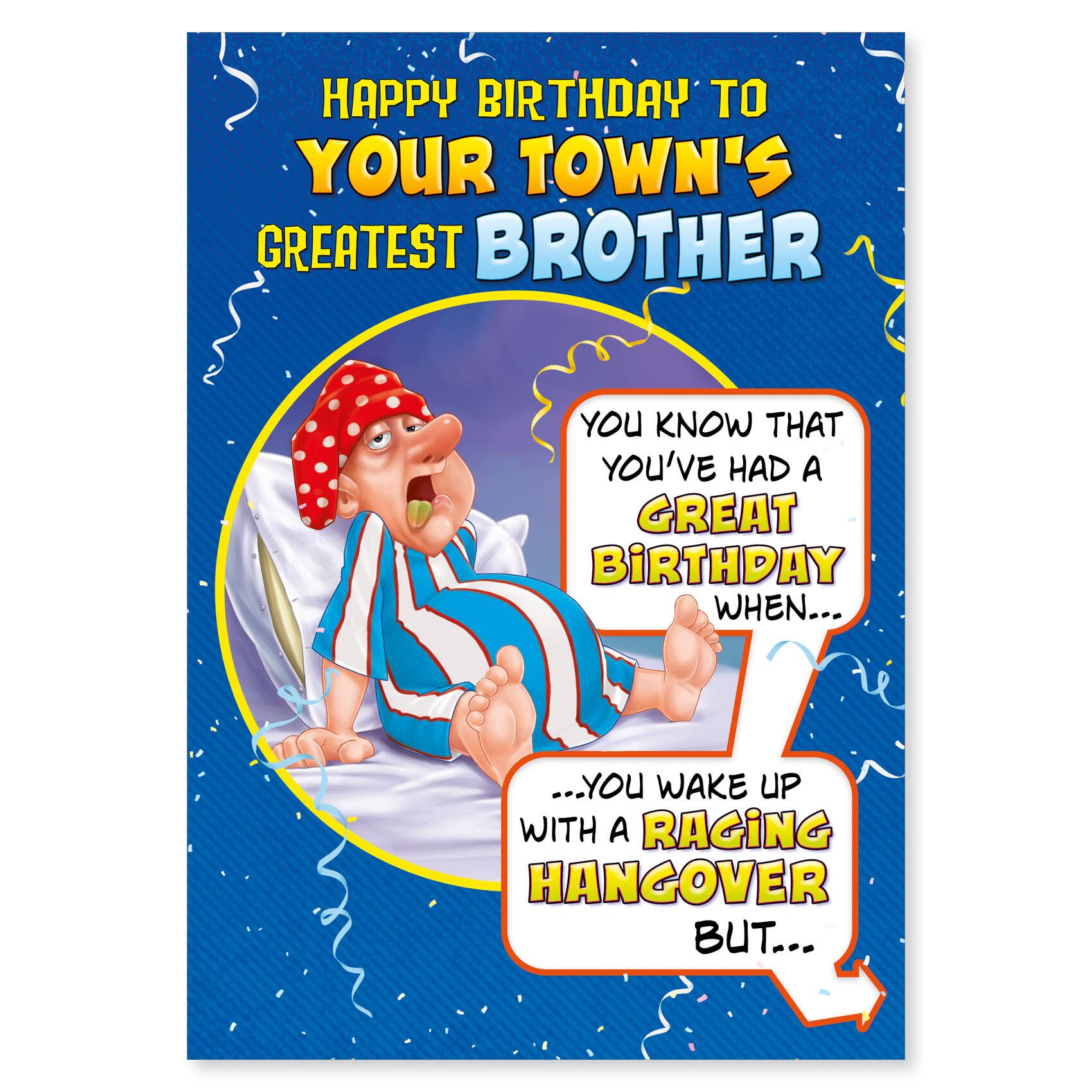 birthday > male birthday greeting card featuring humour illustration for a brother from the up your street range