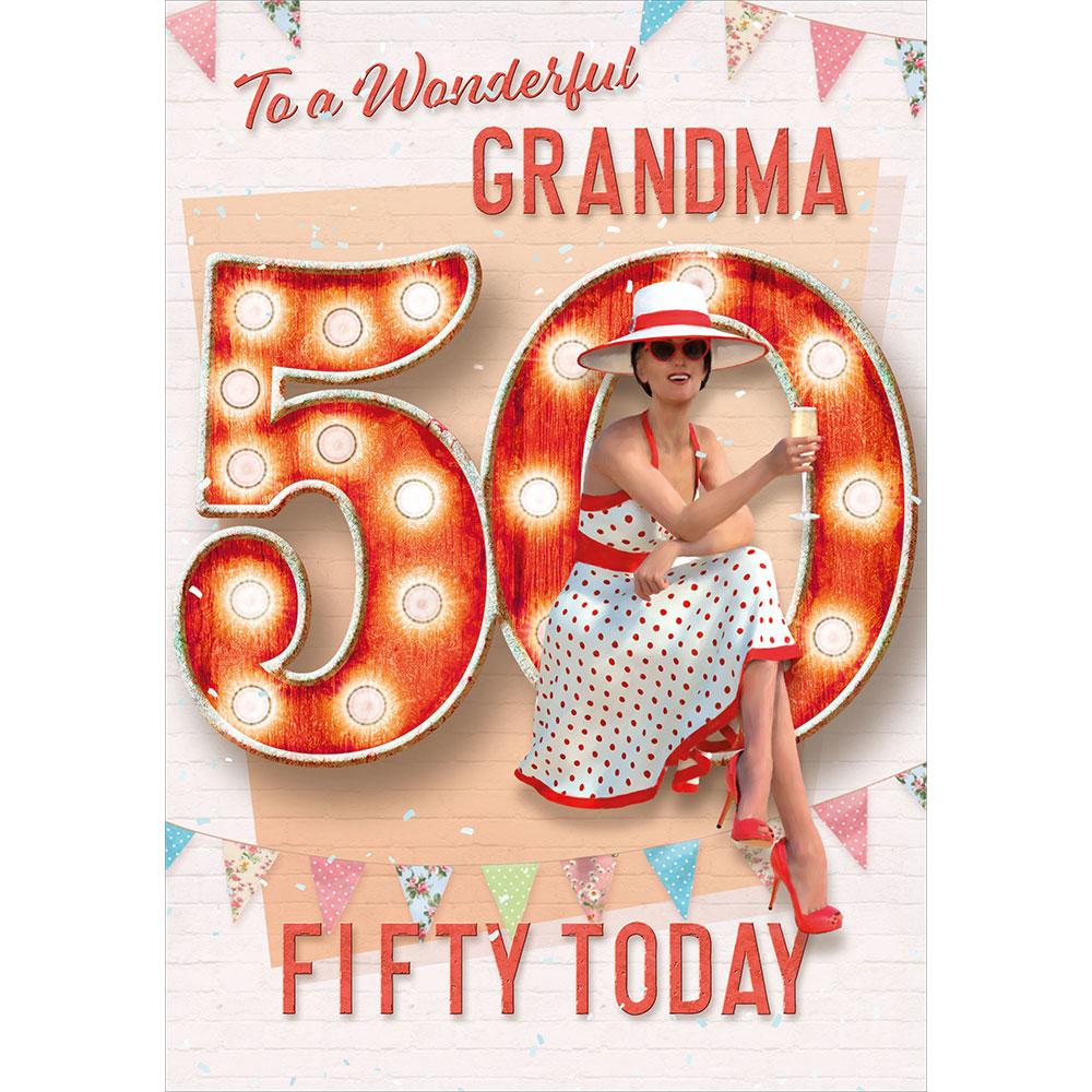 birthday card featuring  illustration for a grandma from the studio classic range
