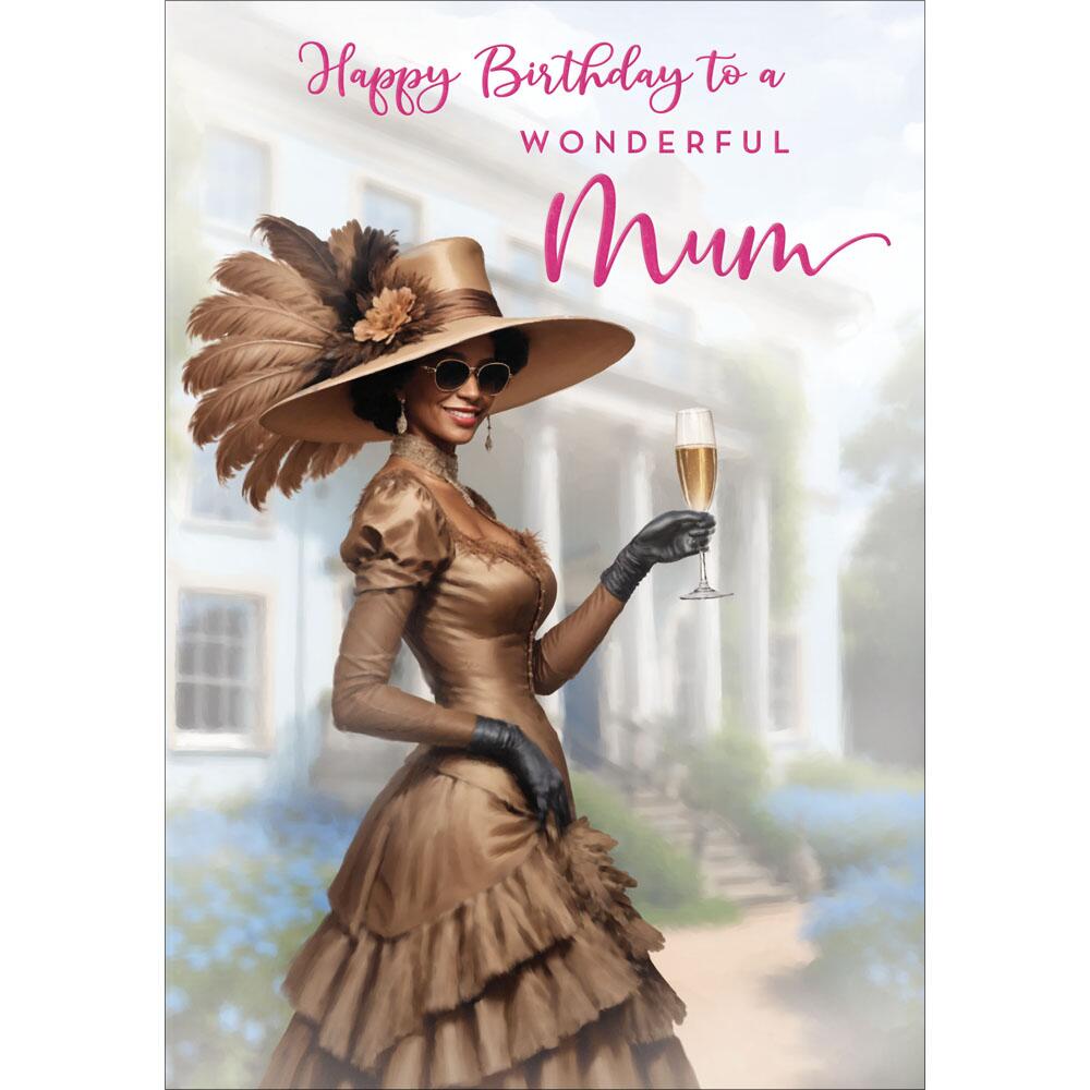 birthday greeting card featuring contemporary,francesca illustration for a mum from the studio fun range