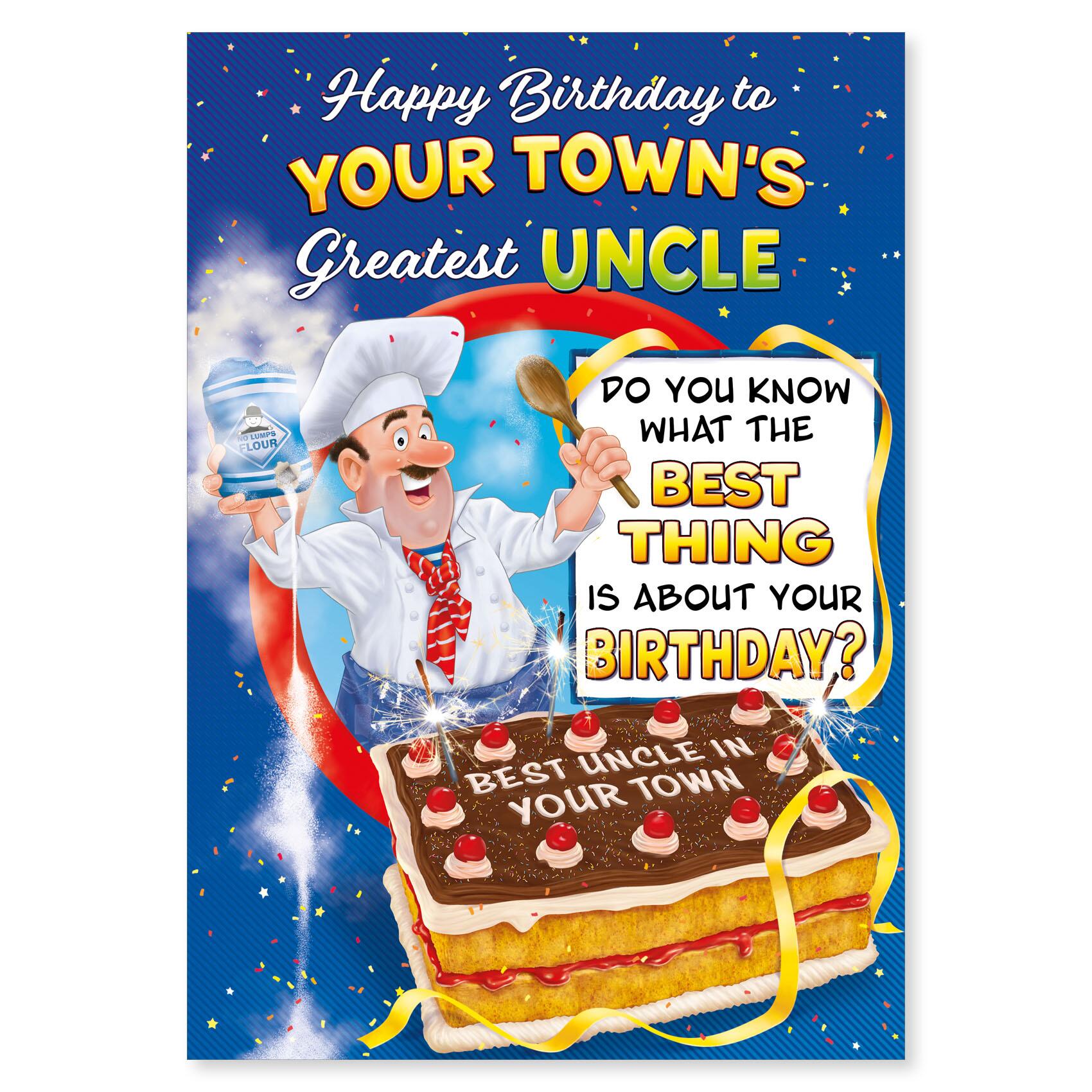 birthday > male birthday greeting card featuring humour illustration for a uncle from the up your street range